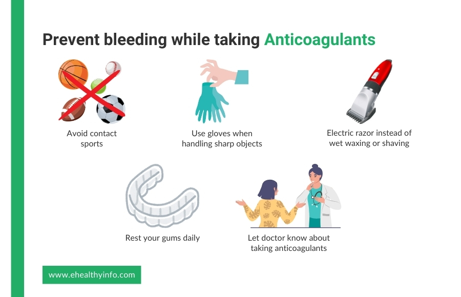 tips to prevent bleeding while taking anticoagulants(blood thinner)