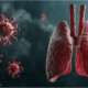 medical illustration of viral pneumonia medical treatment concept