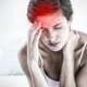 young lady with headache and stress