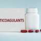 coloured capsules and anticoagulant medicine box