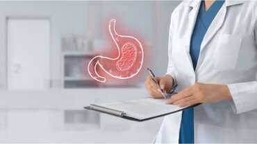 a doctor examining a treatment of gerd