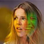 Suffering from hallucinations double exposure with photos of woman representing signs of schizophrenia