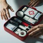 Medical first aid kit with medicine and pills for pain and illness, representing tsa rules for medications during travel