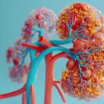 a close-up artifical kidney representing different stages of chronic kidney disease