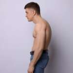 young man with poor body posture