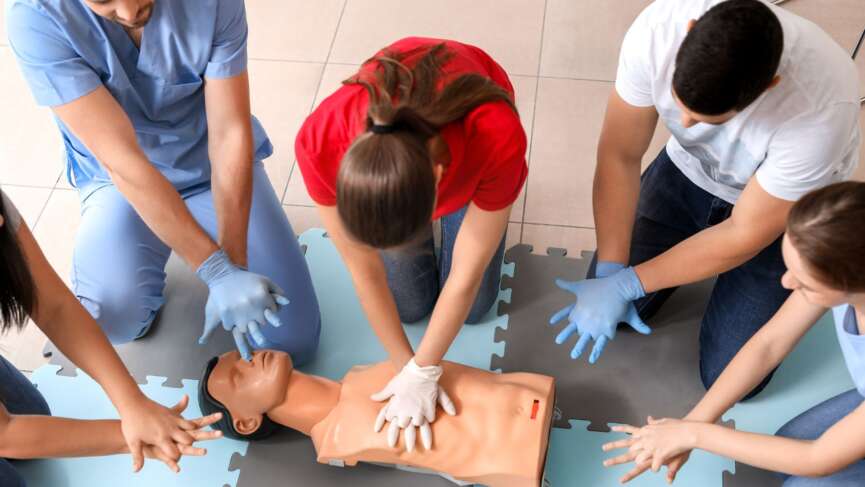 step-wise first aid, CPR, and resuscitate trainings