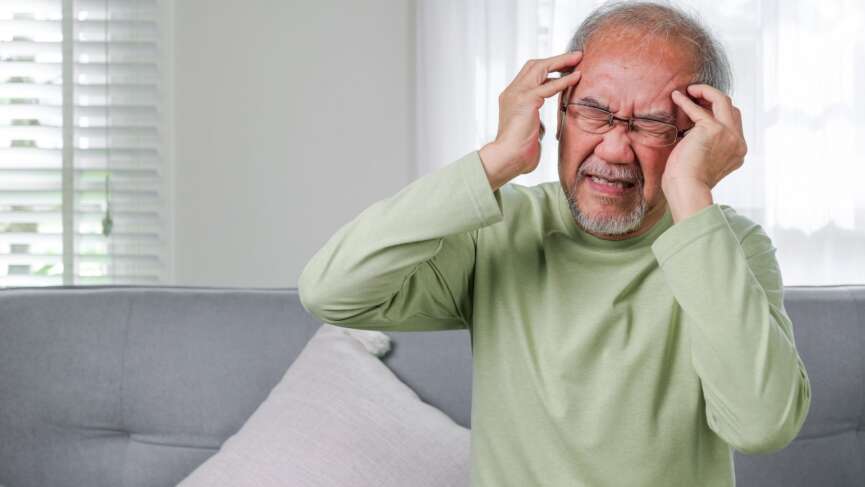 Elderly man with severe symptoms of silent stroke