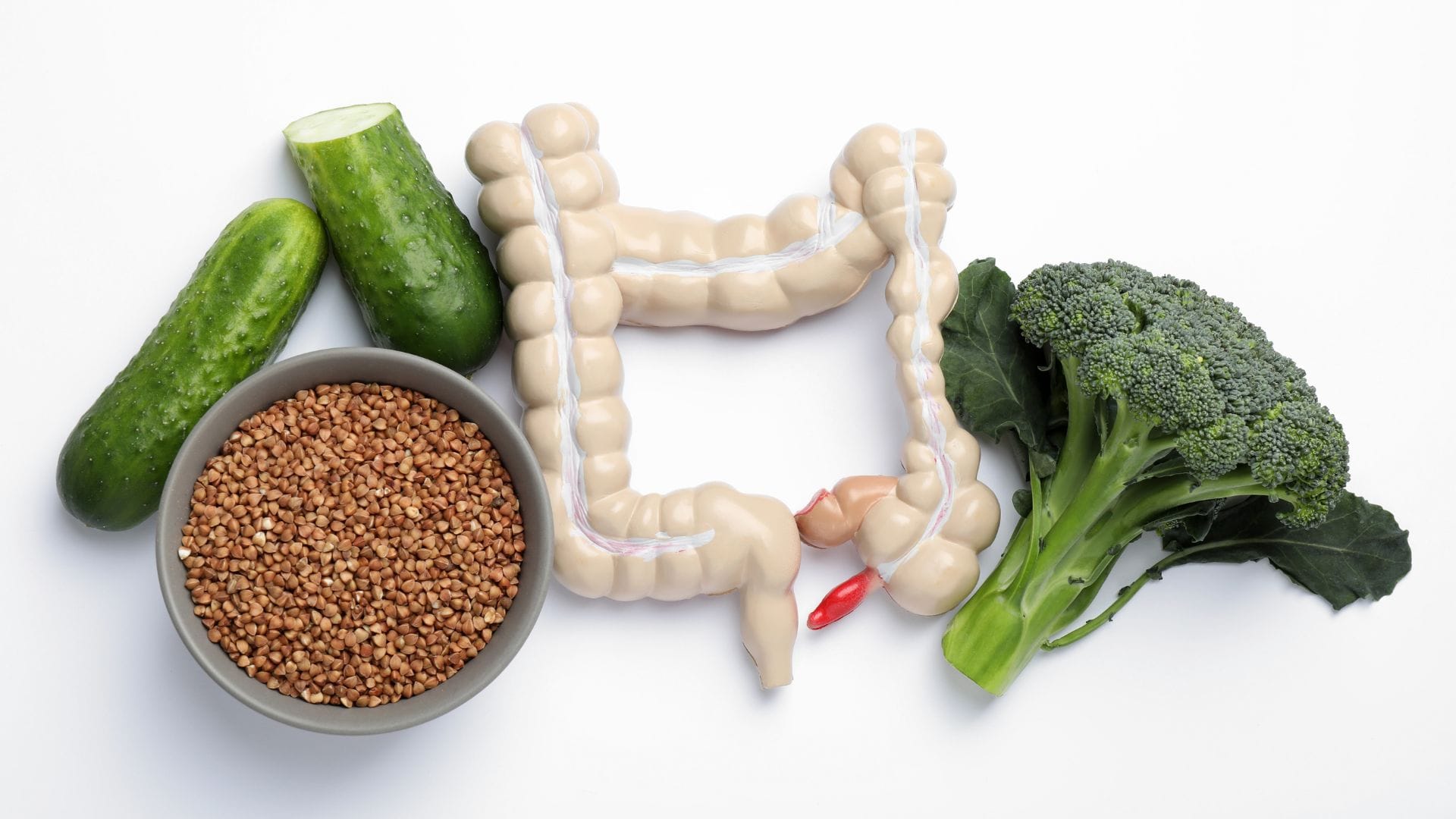 healthy foods such as cauliflower, lentils and cucumber to improve digestion
