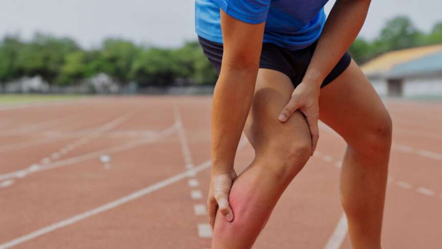 Runner leg cramps, muscle cramps, and injury in a running track