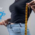 young female with fit body in shirt and jeans showing her weight loss secrets and metformin medications