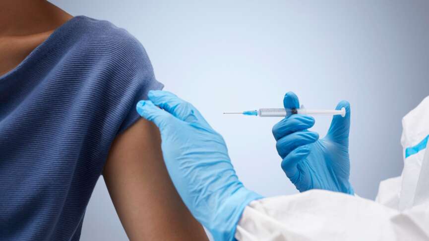 woman get vaccinated against rabies
