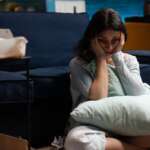 Stressed worried female feeling anxious and worried. CBD and Anxiety concept