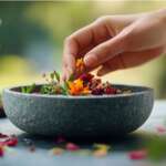 Herbs berries and flowers on the table. medicinal plants concept