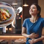 Women thinking of delicious food and feeling an appetite. Concept is increasing metabolism