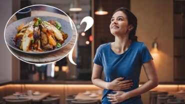 Women thinking of delicious food and feeling an appetite. Concept is increasing metabolism