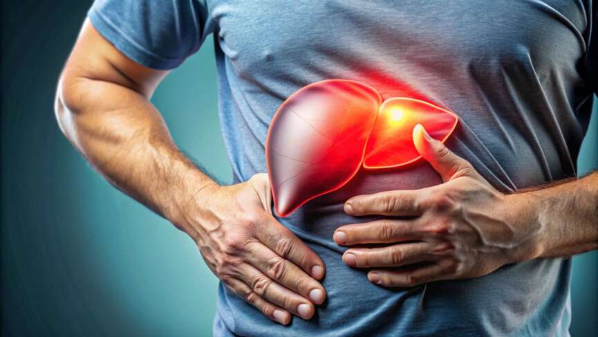 Men having stomachaches are at risk of developing fatty liver disease, representing natural remedies for fatty liver